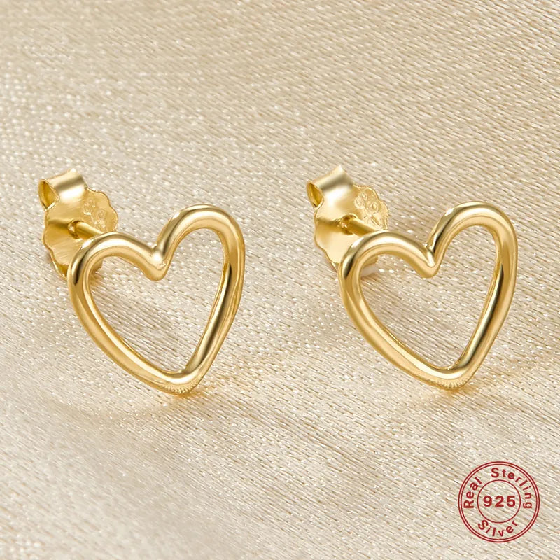 Boucles d'oreilles plaquées or Silver S925 Bride Heart-EA355