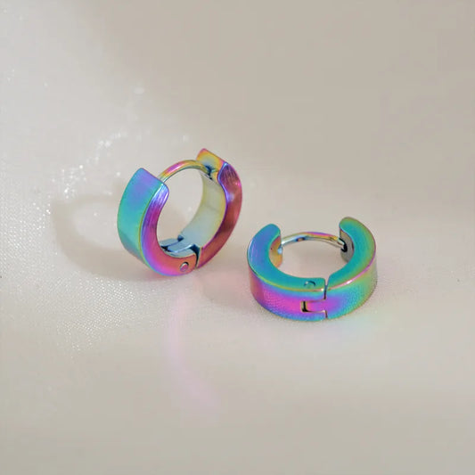 Σκουλαρίκια ατσάλι πολύχρωμο κρικάκι-EA026