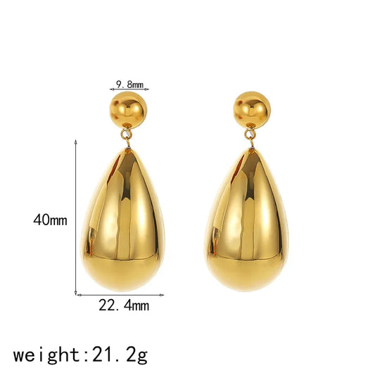 Boucles d'oreilles en acier doré - w077