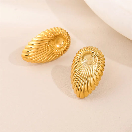 *Earrings of steel gold - EA319