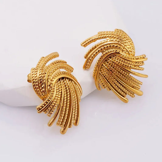 Σκουλαρίκια χρυσά ατσάλινα - EA423