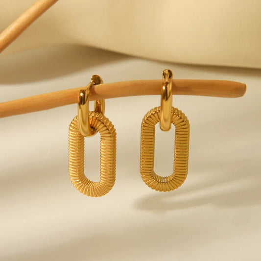 Brincos de aço Chrysa - w123