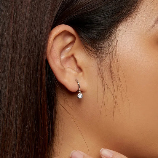 Brincos de prata S925 Link com o zircon-ea525