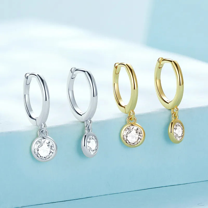 Brincos de prata S925 Link com o zircon-ea525