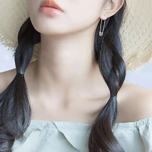 *Cercel 1 bucata otel argintiu paramana-EA388