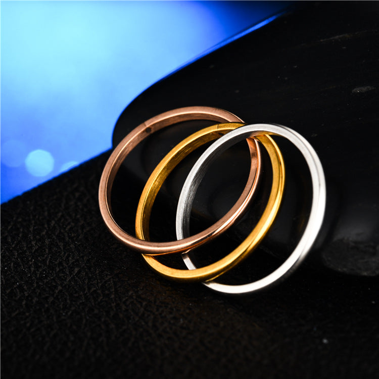 Steel ring in 3 metallic shades-R223