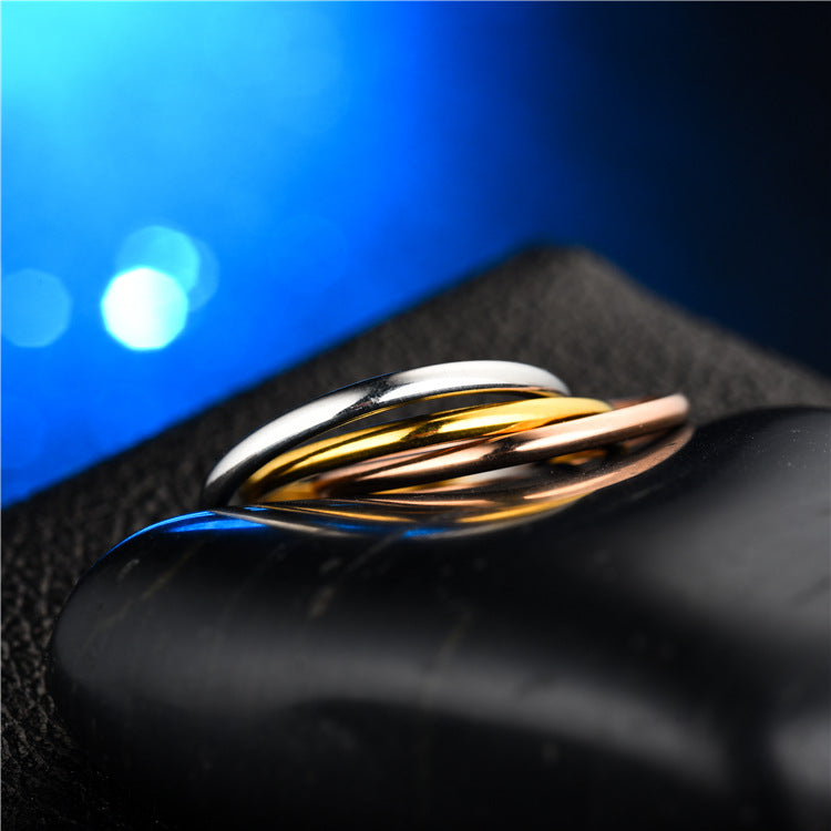 Steel ring in 3 metallic shades-R223