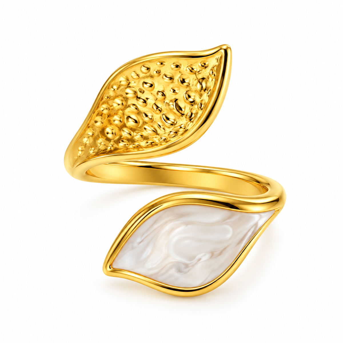Anello triplo in acciaio dorato - R372
