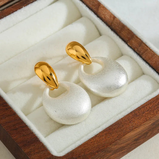 Σκουλαρίκια ατσάλι με επιχρυσωμένη βάση-EA422