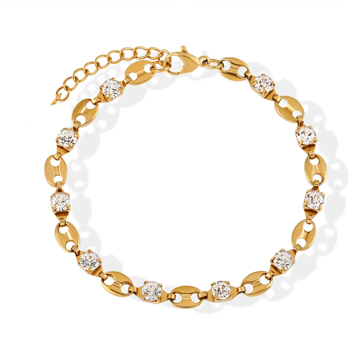 Bracelet Gold Steel with Stone-Br138