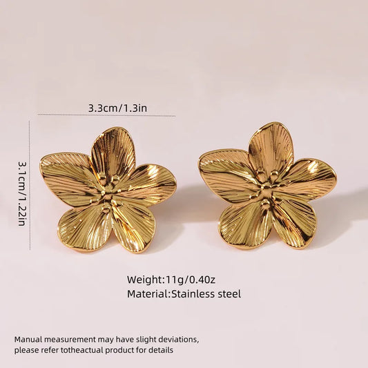 Σκουλαρίκια επιχρυσωμένο ατσάλι λουλούδι- EA667