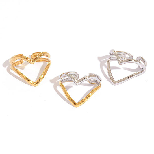 Δαχτυλίδι ατσάλι με καρδιά -R105