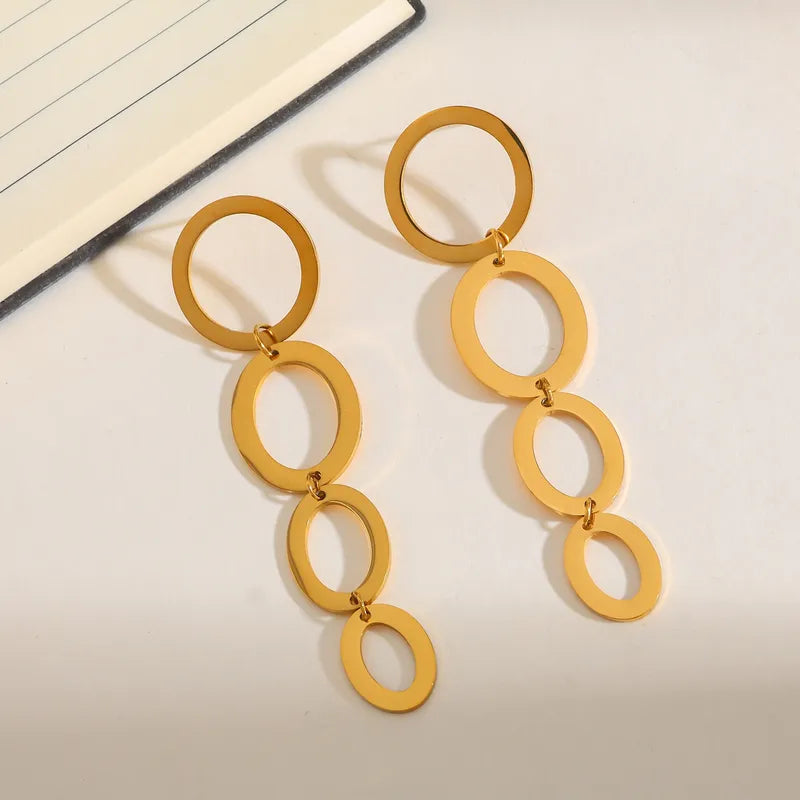 Σκουλαρίκια επιχρυσωμένο ατσάλι μακρυά-EA002