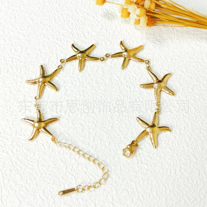 Βραχιόλι ατσάλινο με αστερίες - BR471