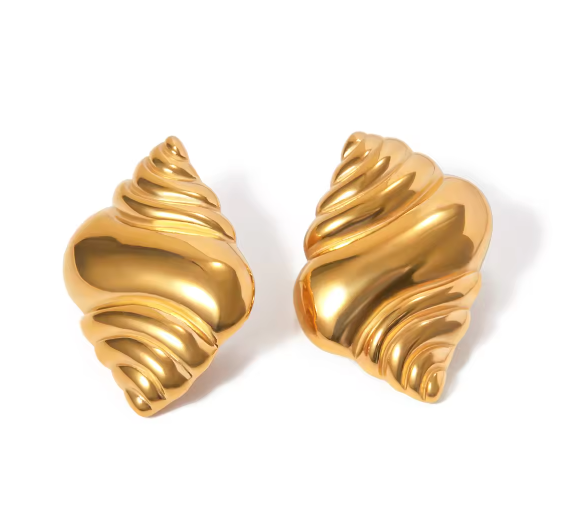 Σκουλαρίκια ατσάλινα κοχύλια - ea837