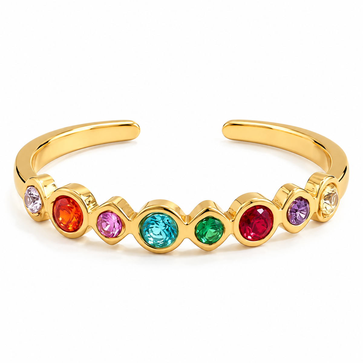Anello triplo in acciaio dorato - R372