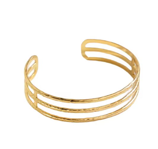 Bratara din otel placat cu aur lucrata manual-BR061