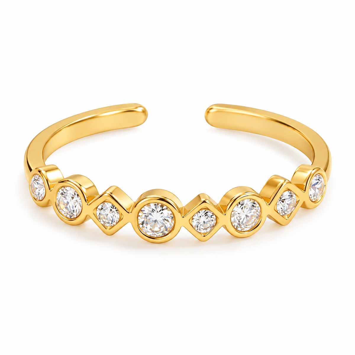 Bague triple acier doré - R372