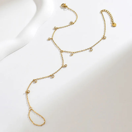 Steel ring bracelet with zircon - br291