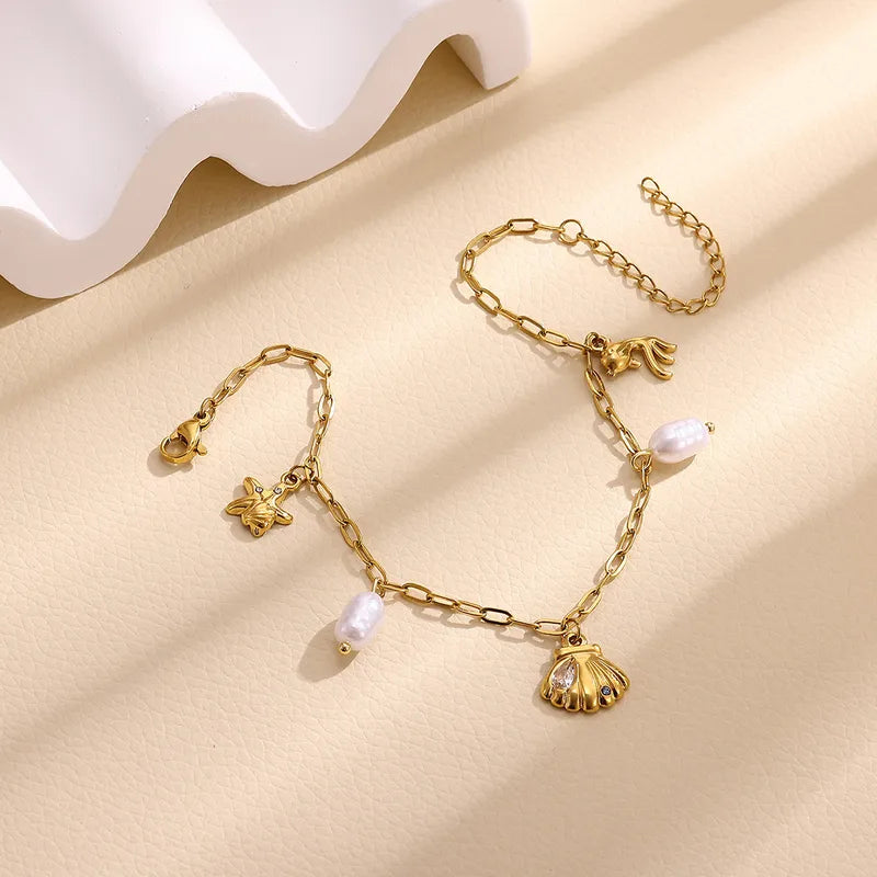 Βραχιόλι ποδιού ατσάλινο κρεμαστά - AN038