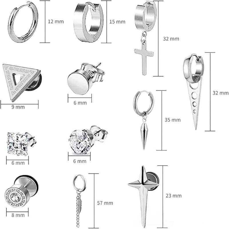 Σετ 12 ζευγάρια ατσάλι-SET018