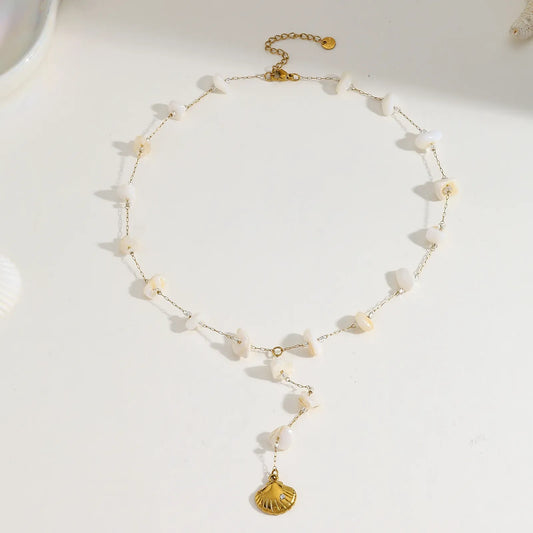 Κολιέ επιχρυσωμένο ατσάλι με διάφανες πέτρες - NE780