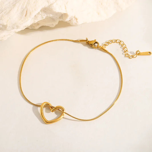 Bracelet gilded steel with heart-br212