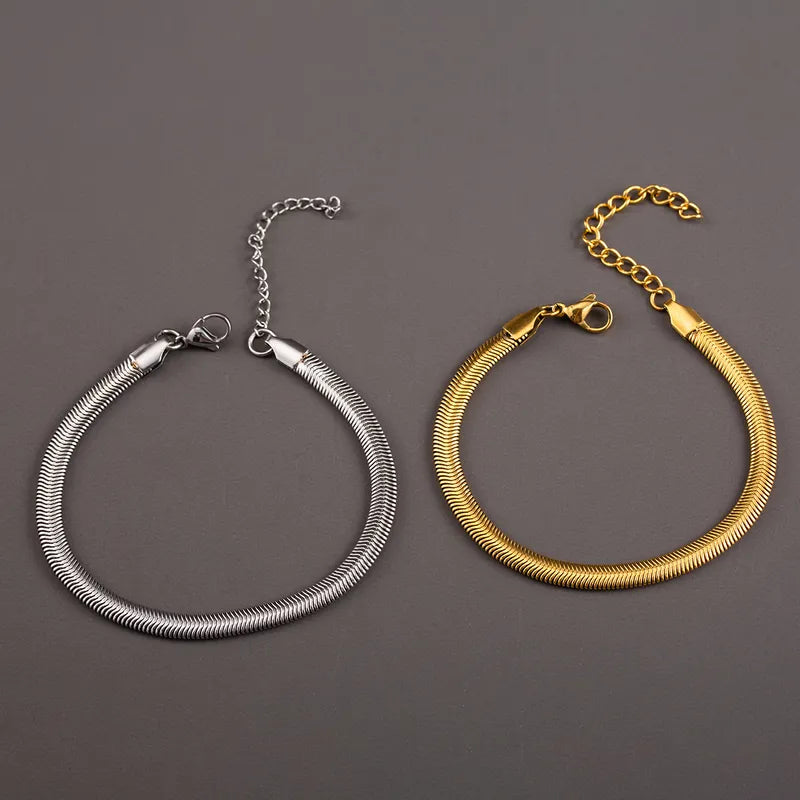 Bracciale argento piatto a catena-br199