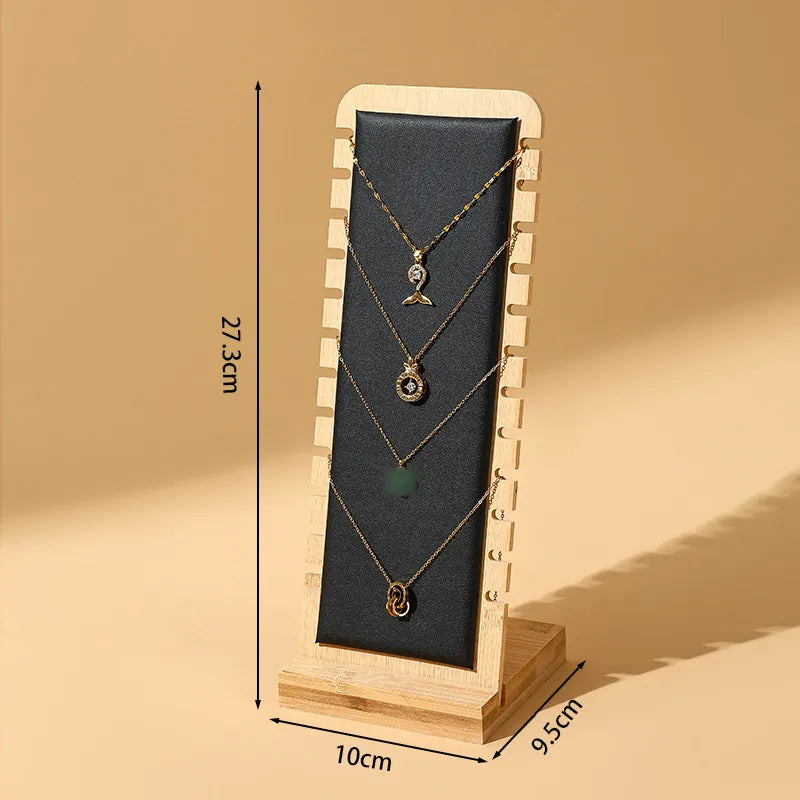 Tenez 12 colliers en bambou avec du cuir noir - P037