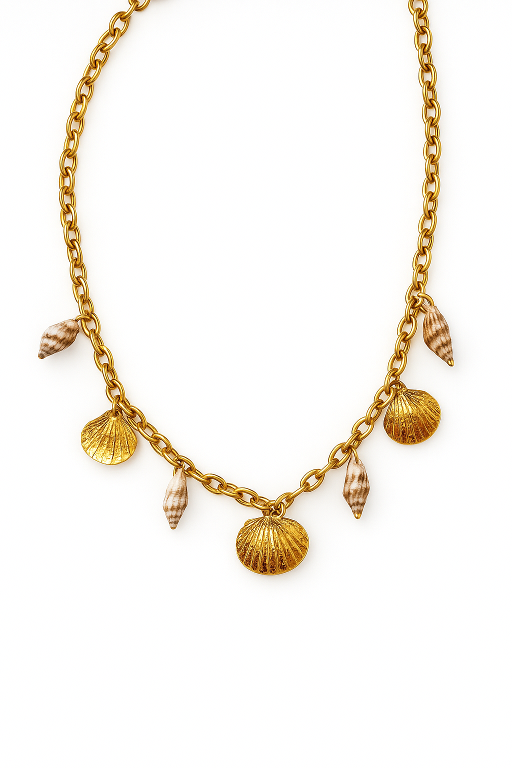 Κολιέ ατσάλινο με κοχύλια - w317