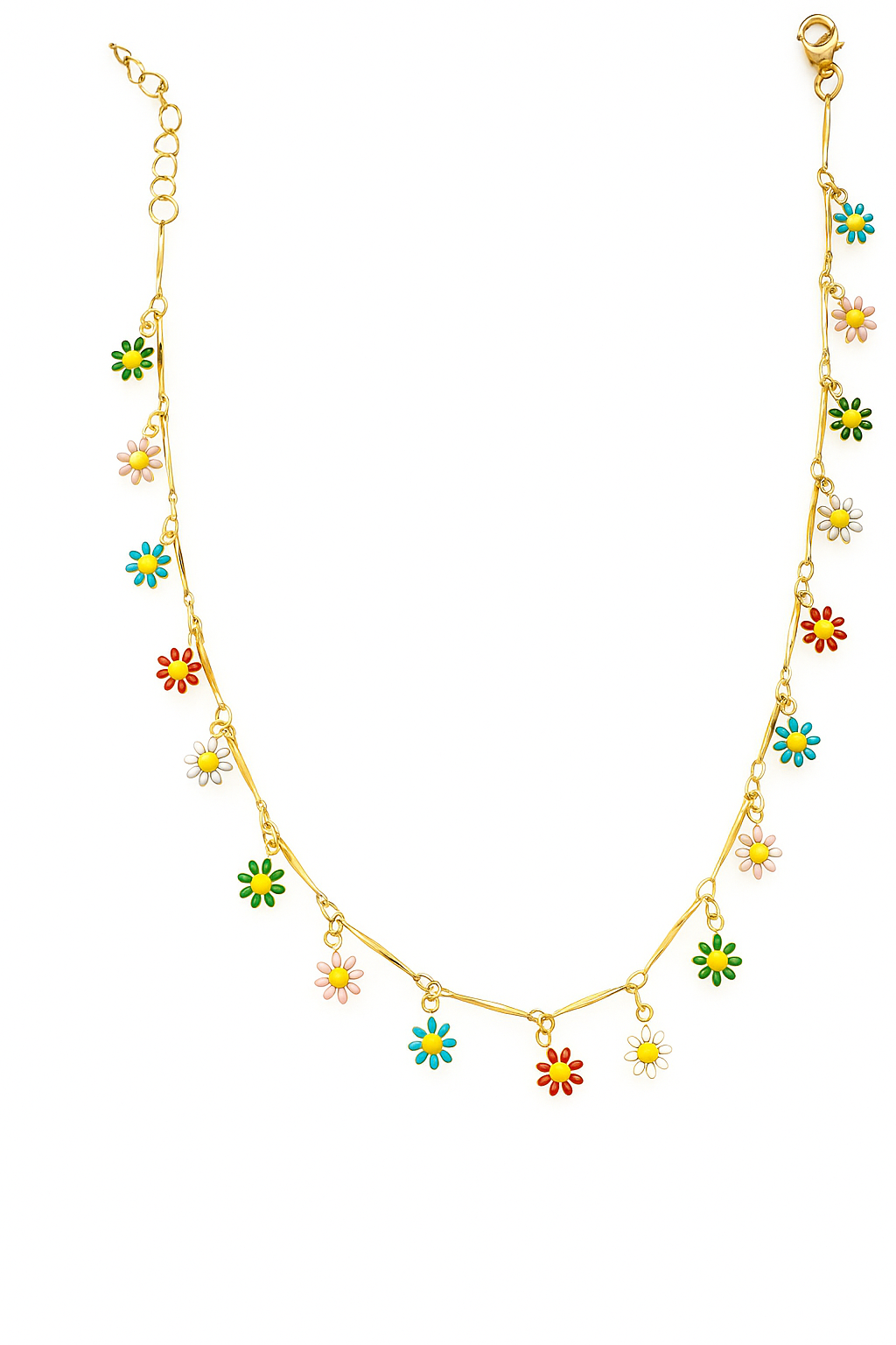 Κολιέ ατσάλινο με μαργαρίτες - w322