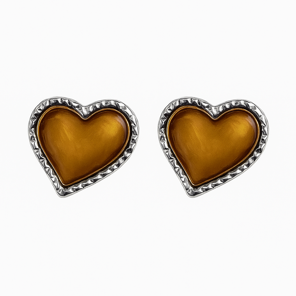 Steel heart earrings - w287