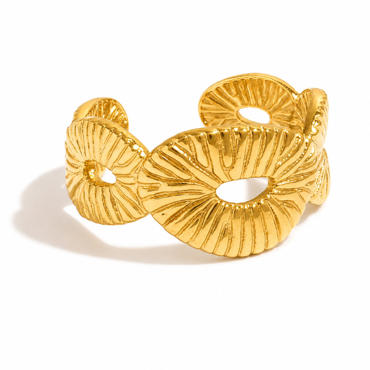 Bague acier doré - R296