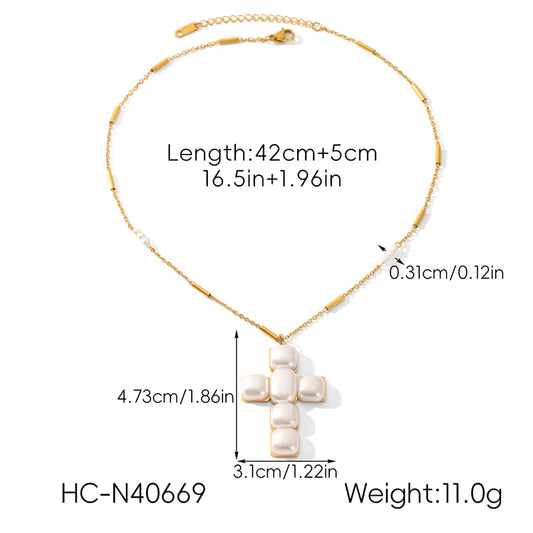 Κολιέ ατσάλινο με σταυρό - w597