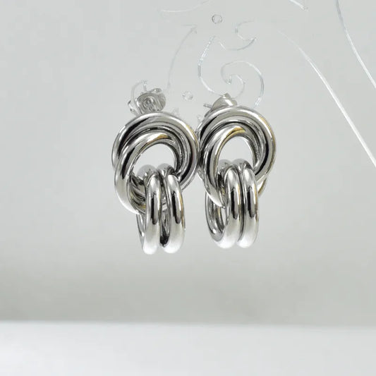 Σκουλαρίκια ατσάλι κόμπος-EA542