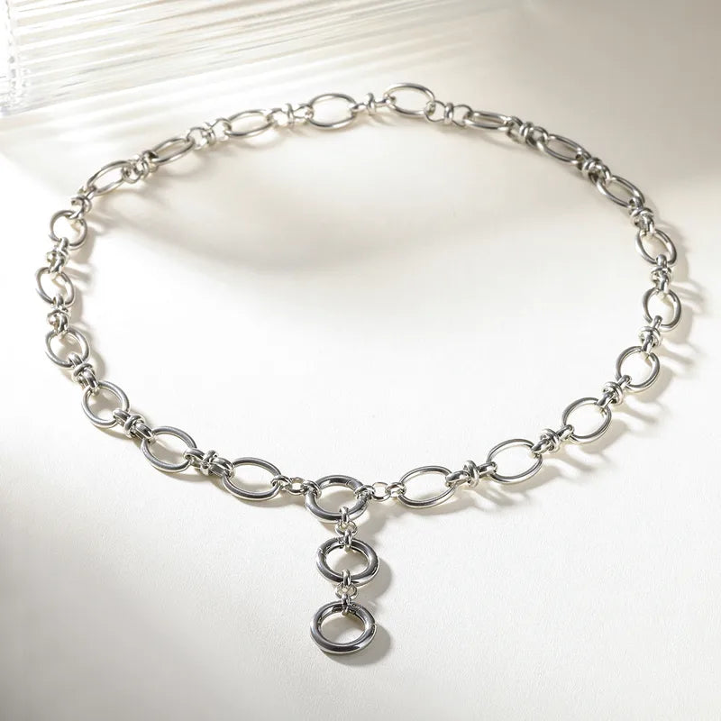 Κολιέ επιχρυσωμένο ατσάλι με κρίκους - NE081