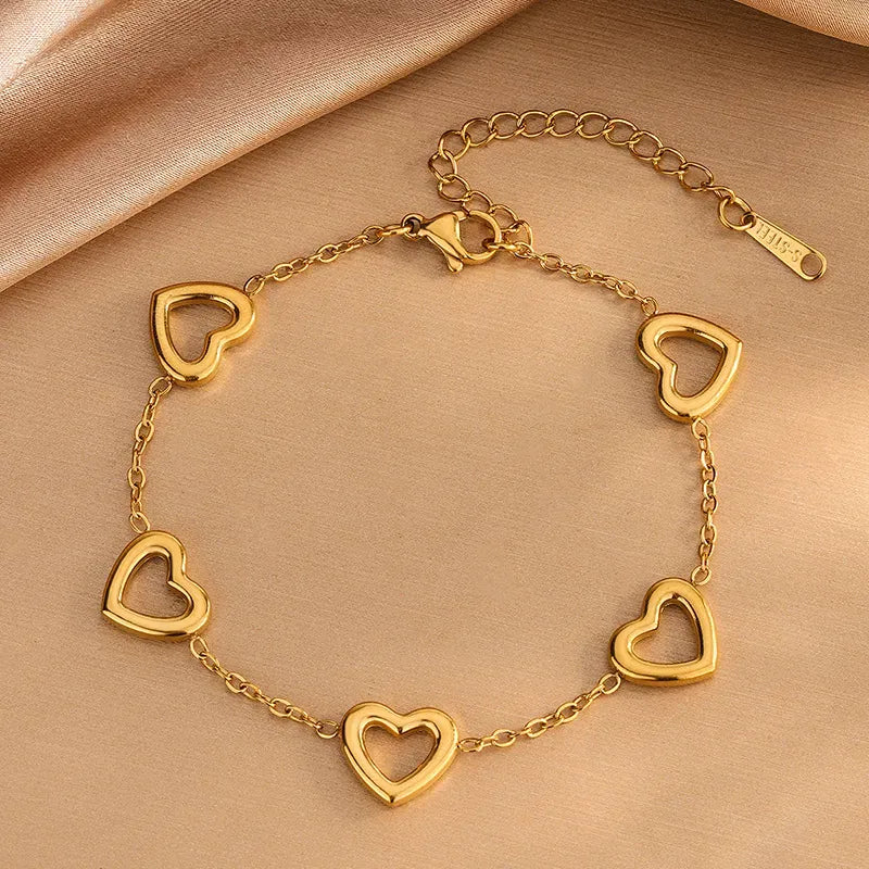 Brățară din oțel cu contur inimă-BR139