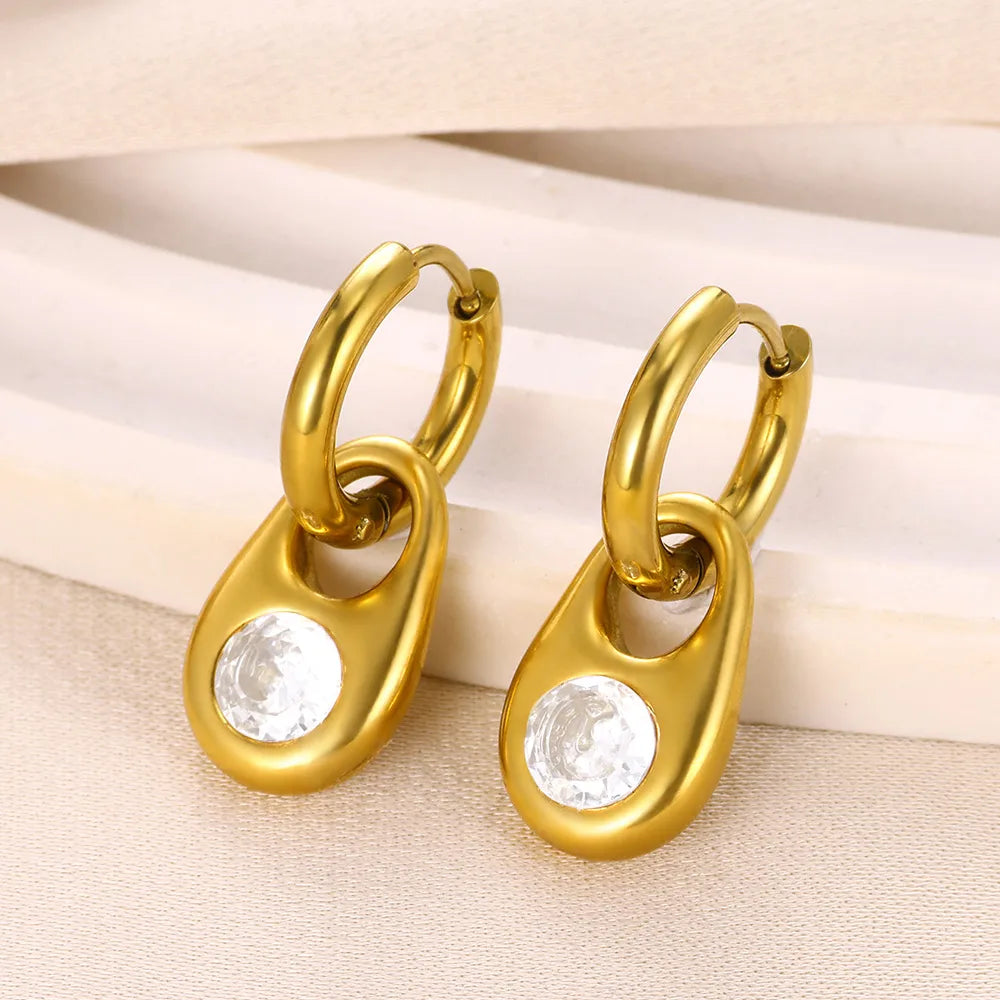 Straight-ea350 steel earrings