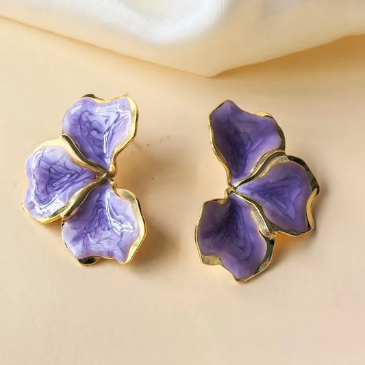 Pendientes estrella de mar de acero con piedras azules- EA681