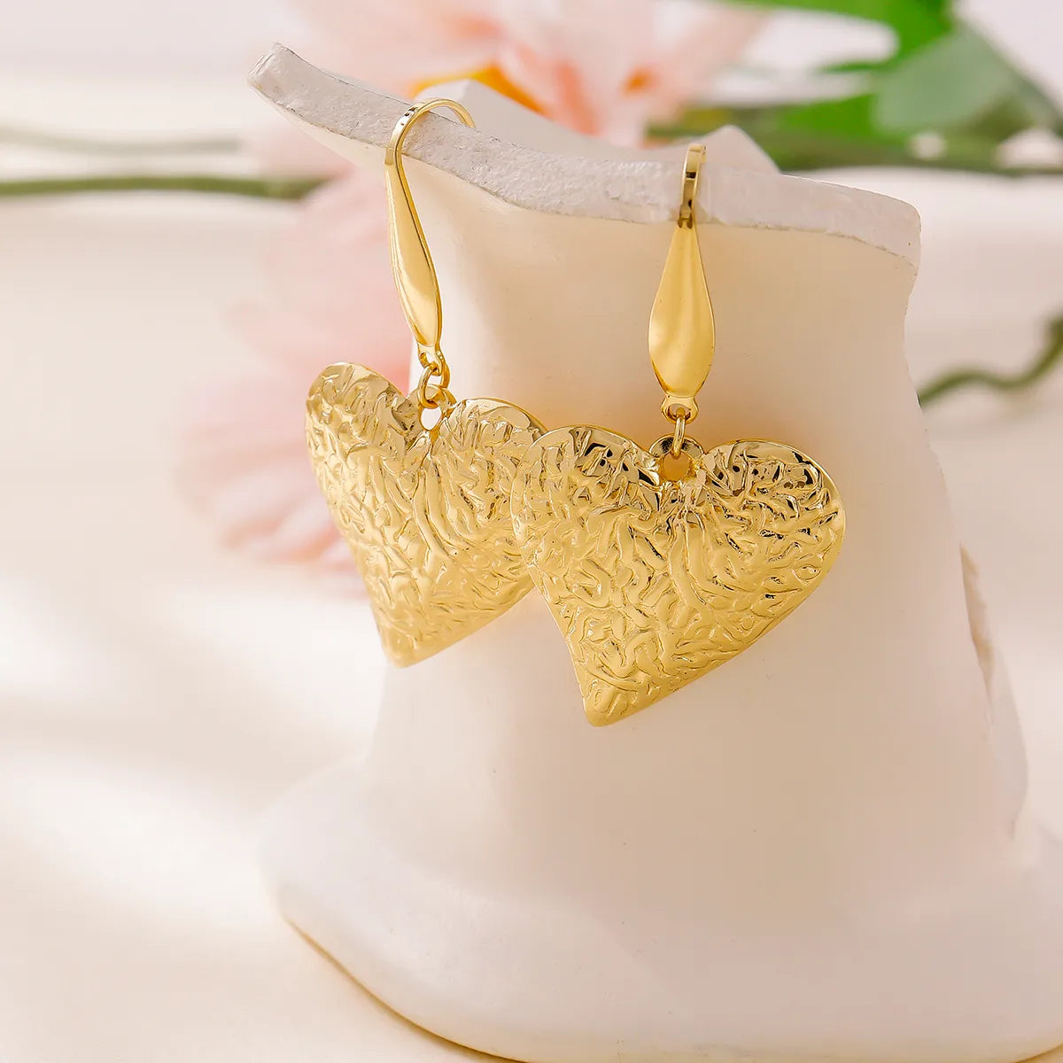 Σκουλαρίκια επιχρυσωμένο ατσάλι καρδιές-EA502