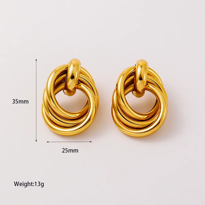 Σκουλαρίκια επιχρυσωμένο ατσάλι -EA308