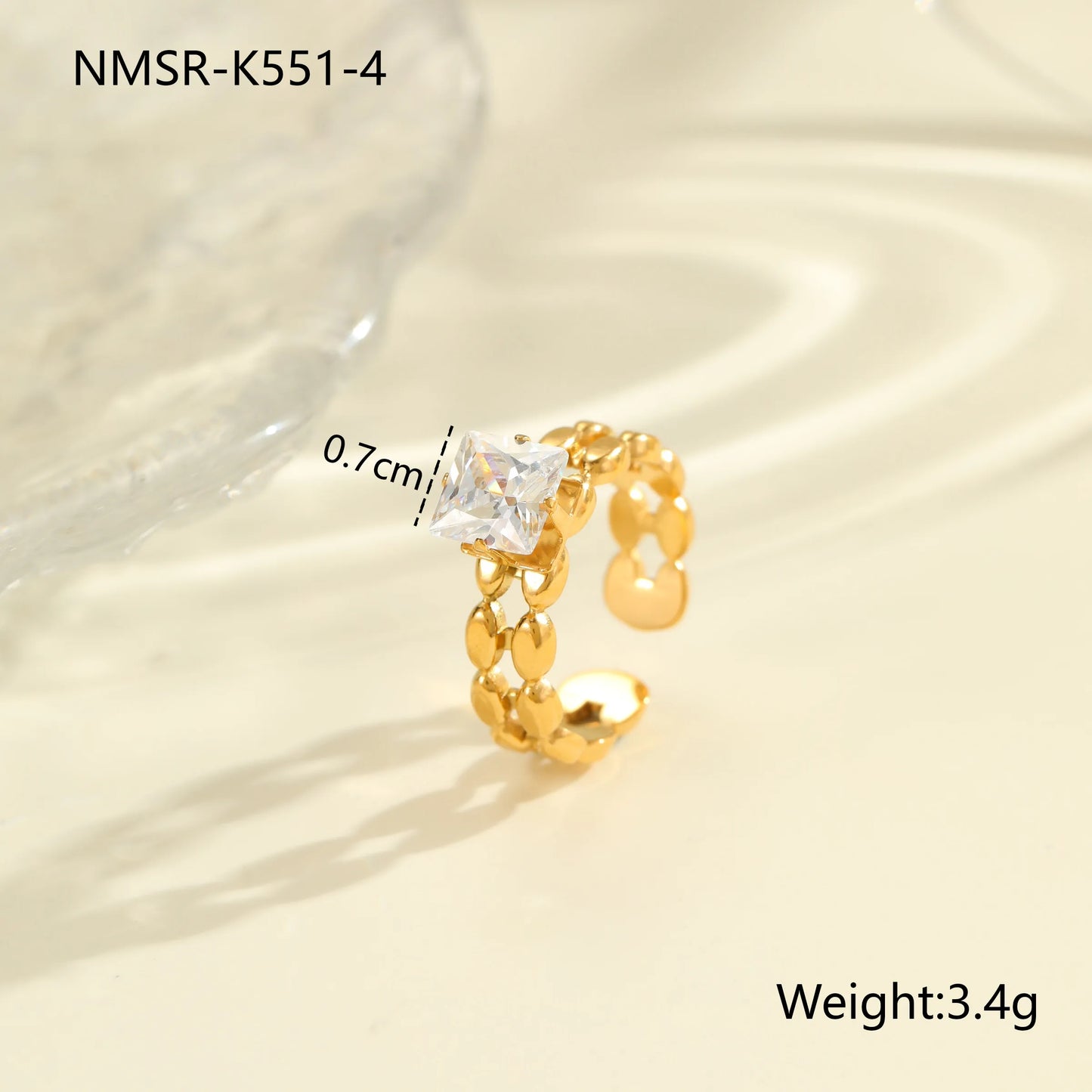 Δαχτυλίδι επιχρυσωμένο ατσάλι με zircon-R239