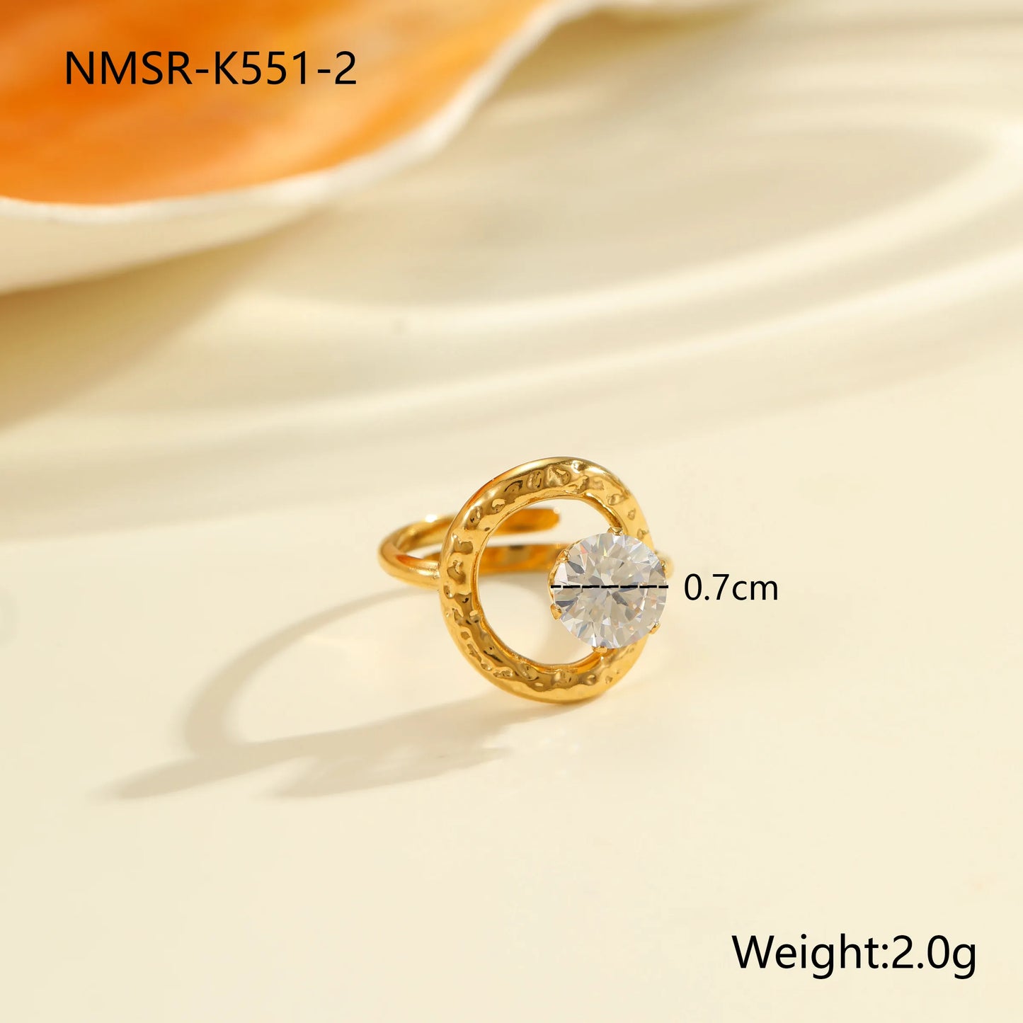 Δαχτυλίδι επιχρυσωμένο ατσάλι με zircon-R241