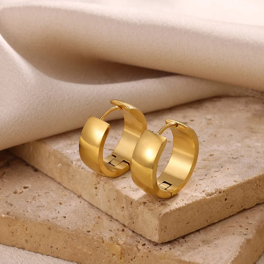 Επιχρυσωμένο ατσάλι στρόγγυλα κρικάκια-EA456