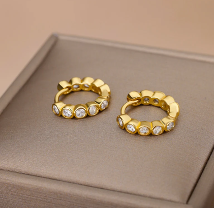 Σκουλαρίκια ατσάλι με στρασάκια-EA646