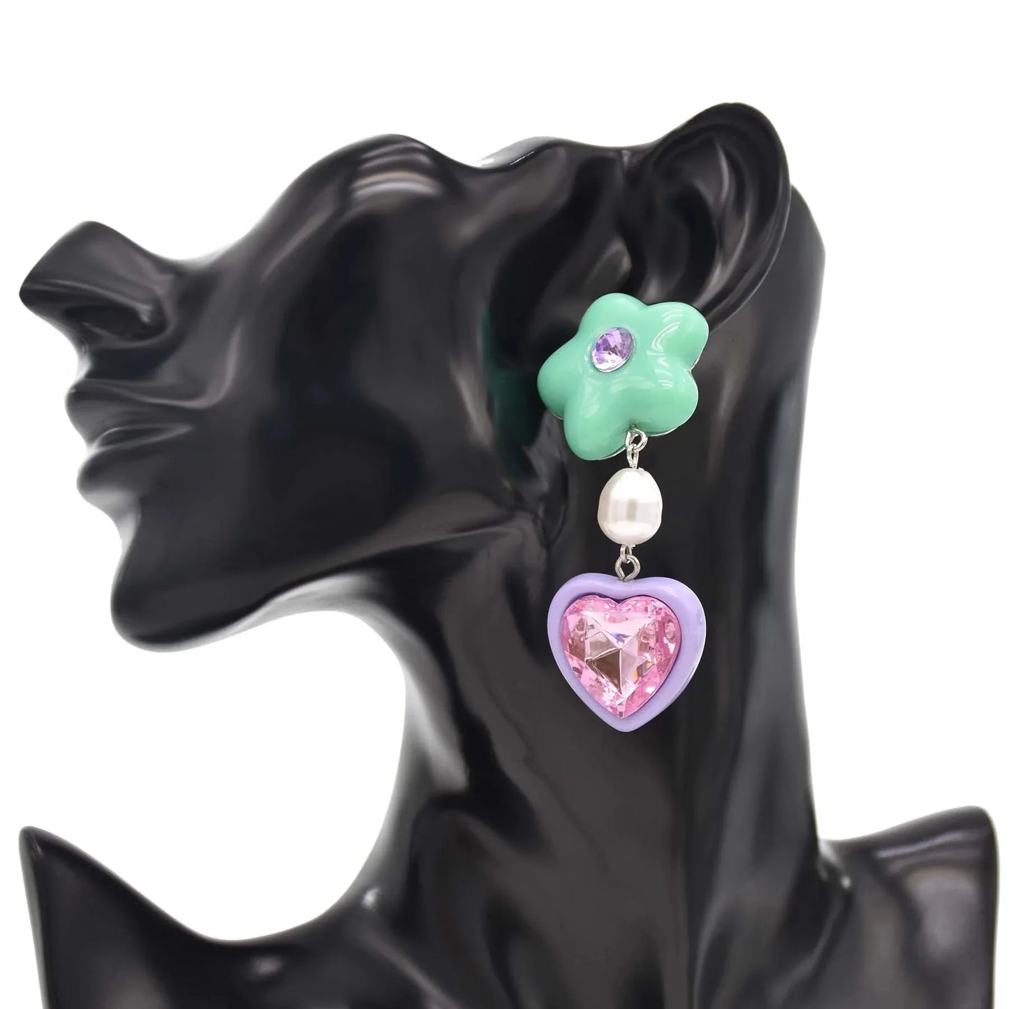 Σκουλαρίκια με ακρυλικά σχέδια - w302