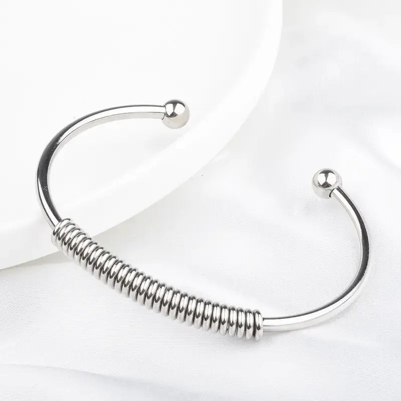 Brățară cu cătușe din oțel argint - BR217