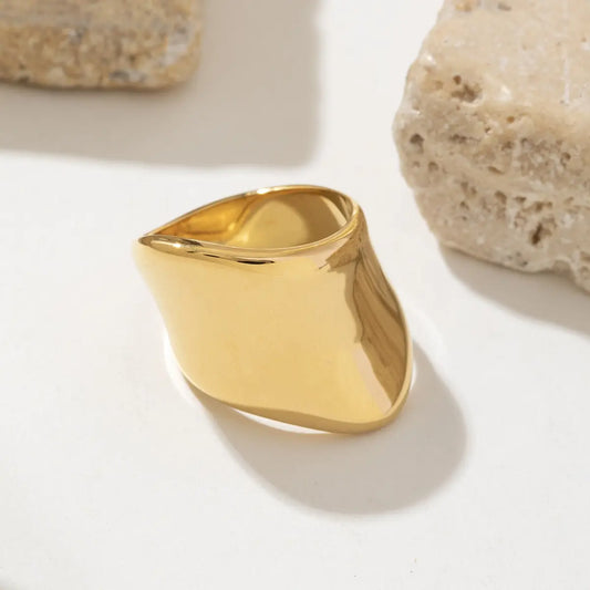 Steel gold ring - w290