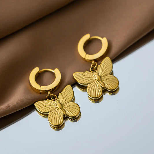Steel butterfly earrings - w295