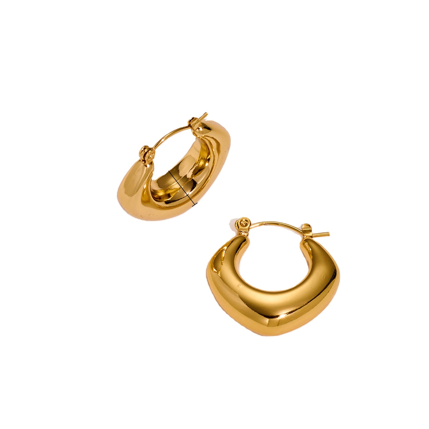 *Σκουλαρίκια χρυσό ατσάλι τριγωνικοί κρίκοι- EA263